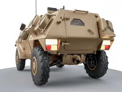 Hummer armored vehicle Low-poly 3D model