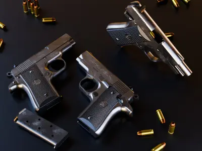 Colt Mustang Low-poly 3D model