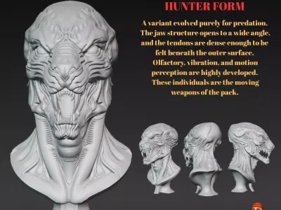 Xenoforms Galactic Evolution Busts 3D print model