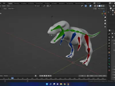 Low poly  tyrannosaurus rex 4k Low-poly 3D model