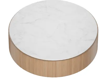 Troupe Round Pine Coffee Table Crate and Barrel 3D model