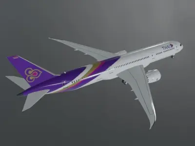 Thai airways Boeing 787 9 3d model Low-poly 3D model