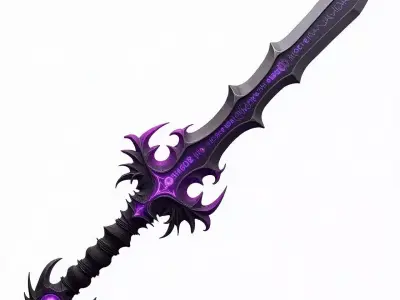 Dark Purple Runeblade of Shadows 3D Model Low-poly 3D model