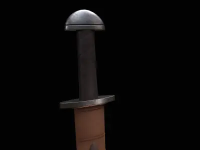Viking sword Game ready Low-poly 3D model