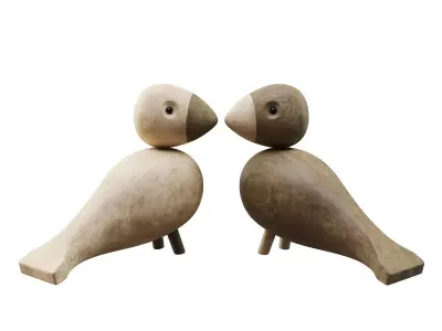 Birds figurines Kay Bojesen PBR 3D model