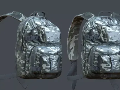 Backpack Camping Generic military human bag storqge baggage Low-poly 3D model
