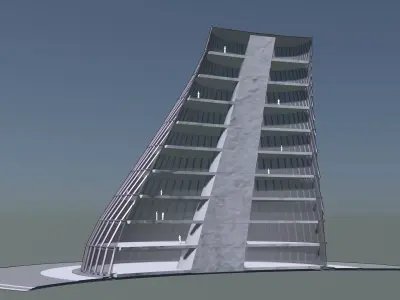 Concept building in section cut 3D model