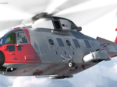 AgustaWestland AW101 Helicopter Norwegian Air Force 3D model purchase