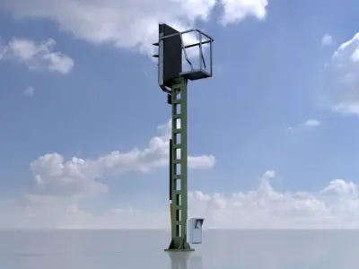 KS Railway Signal Post 4500mm Version-8 Low-poly 3D model