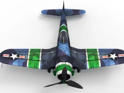Lowpoly f4u4 Aircraft Low-poly 3D model