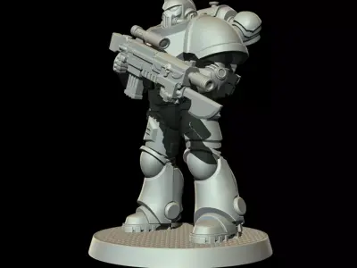 Sci-Fi Heavy Trooper STL Modular Power Armor 32mm Miniature V5 3D print model