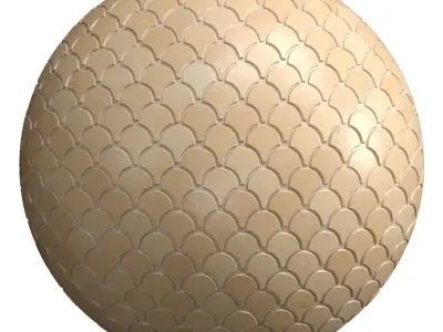 Materials 16- Fish scale tiles PBR 3D model