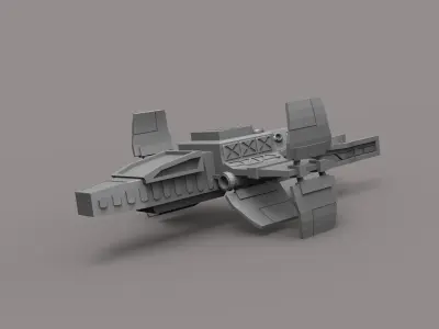 spaceship orange lego 3D print model