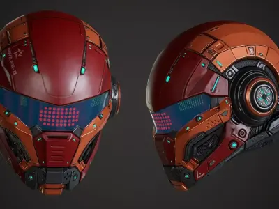 Sci Fi Helmet p03 Low-poly 3D model