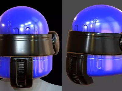Gas mask helmet 3d model scifi Low-poly  Low-poly 3D model 563
