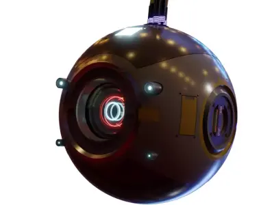 Spectator space ball with light Free 3D model