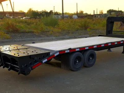 Gooseneck Hauler Pickup Trailer 3D model