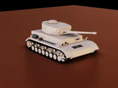 Low Poly Panzer IV Tank Low-poly 3D model