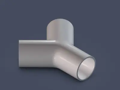 45 degree - Pipe Connector Low-poly 3D model