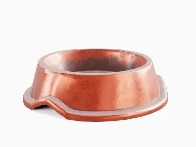 Metal Dog Bowl 01 Low-poly 3D model