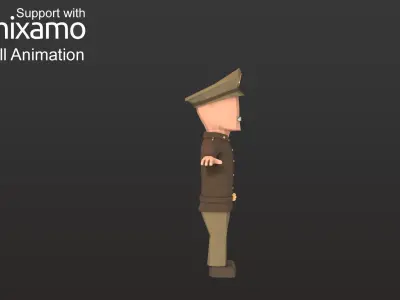 WW2 Us Commander Low-poly 3D model