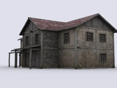 big house Low-poly 3D model