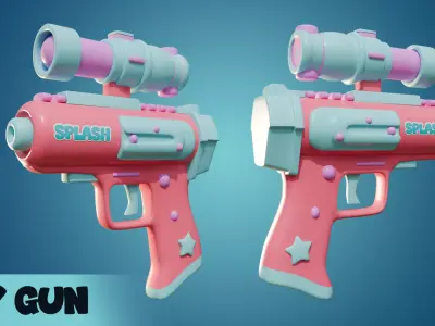 Toy Gun Water Gun Low-poly 3D model