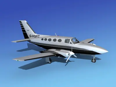 Cessna 414A Chancellor V11 3D model