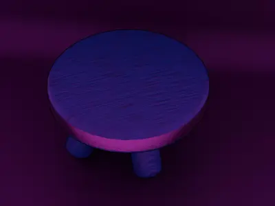 3D Model of Modern Striped Stool with Purple Detailing Free low-poly 3D model