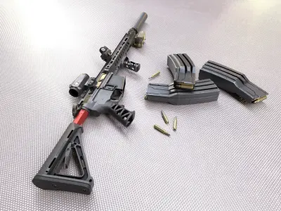 Custom Colt M4A1 assault rifle Low-poly 3D model