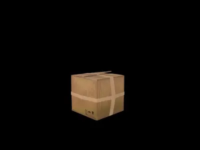 BoxLowPoly cardboard box Free low-poly 3D model