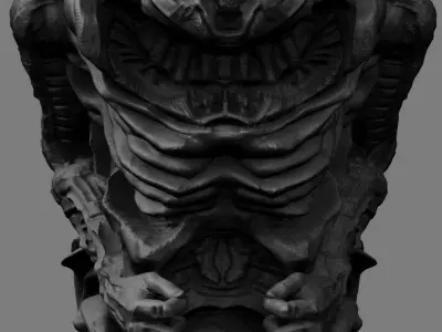 Gigeresqe statue of skeleton 3D print model