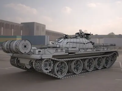  t62 military tank 3D model