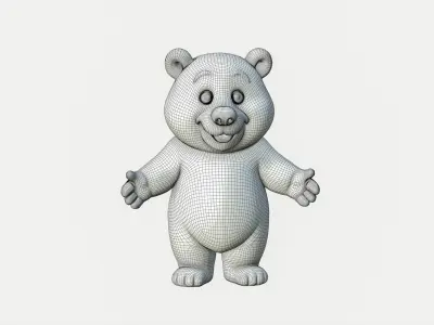 High-Quality Realistic Cute Cartoon Bear 3D model