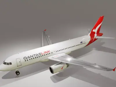 Qantaslink Airbus a320-232 low poly 3d model Low-poly 3D model