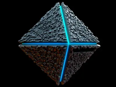 Diamond Spaceship Midpoly Low-poly 3D model