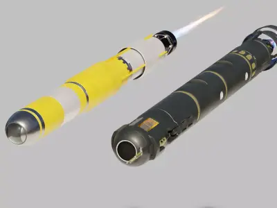 SciFi Missile Torpedo Set 3D model