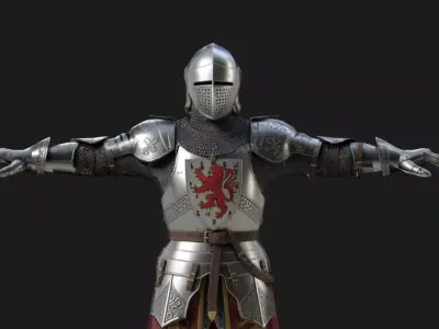 Imperial Paladin Warrior  Rigged Low-poly 3D model