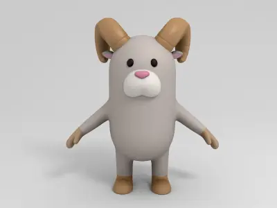 Cartoon Ram 3D model