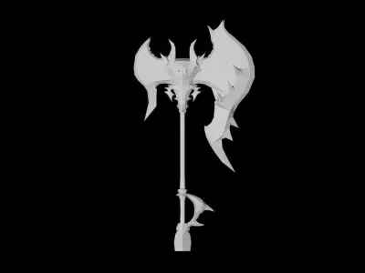 Corrupted Holy Axe Low-poly 3D model