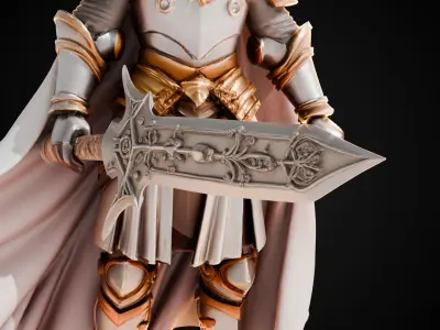 Stylized Sword - Crusader Blade Kings Judgment - Game Ready 3D model