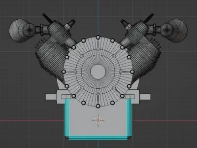 RAF 1 Air-cooled Engine 3D model