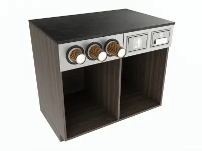 Coffee station bar cabinet furniture commercial industrial 01 3D model