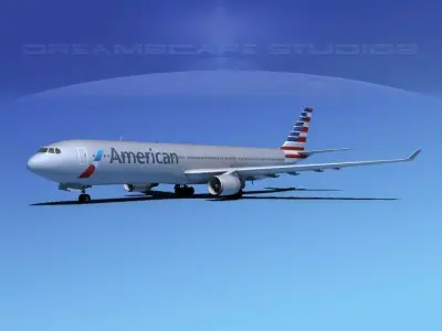 Airbus A330-300 American Airlines 2 3D model