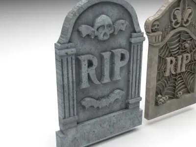 Gravestones Set 3D model
