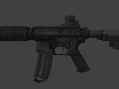 MK18 Assault Rifle  LOW POLY  Low-poly 3D model