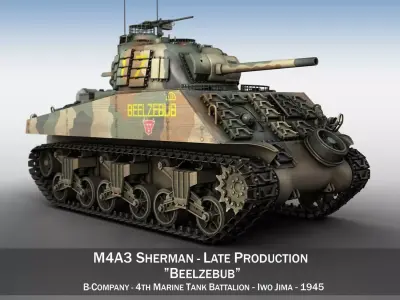 M4A3 Sherman - Beelzebub 3D model