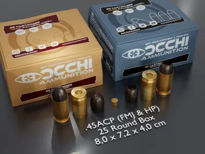 Small Caliber Ammunition Set - Ammo and Ammobox 3D model