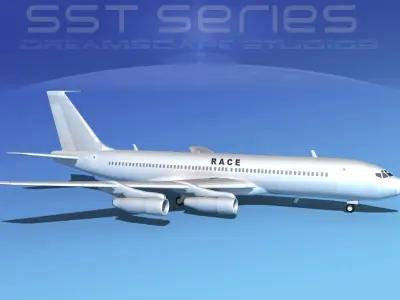Boeing 707-320 SS RACE 3D model