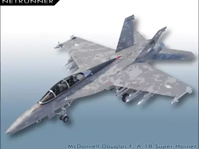 McDonnell Douglas F-18 Super Hornet Low-poly 3D model